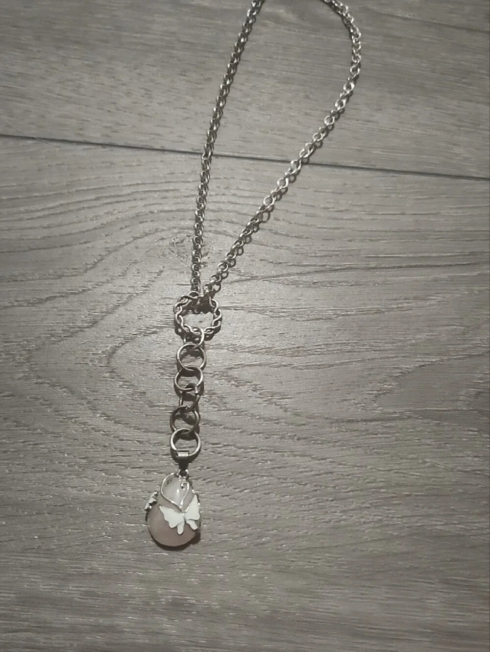 Handcrafted Silver Butterfly Moon Choker